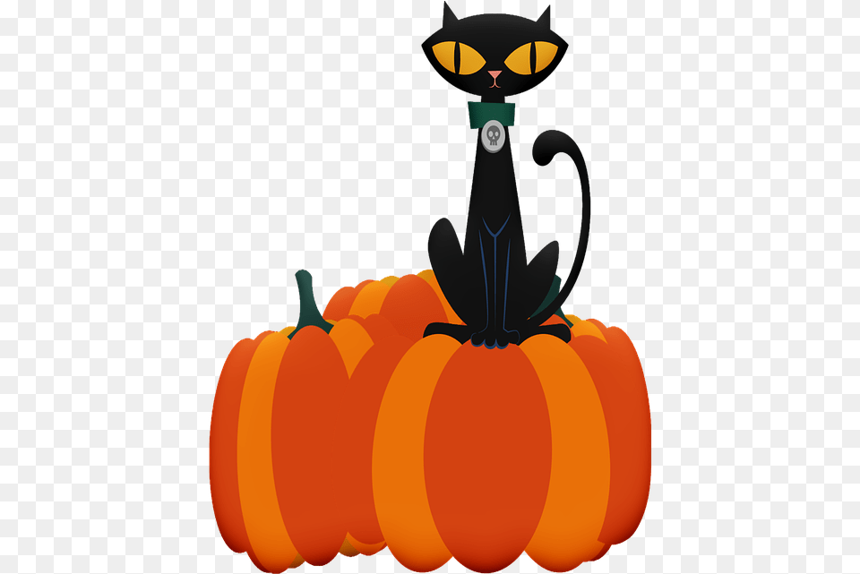 Halloween Cat Ghosts On Pixabay Imgenes De Fantasmas O Calaveras Halloween, Food, Plant, Produce, Pumpkin Free Png Download