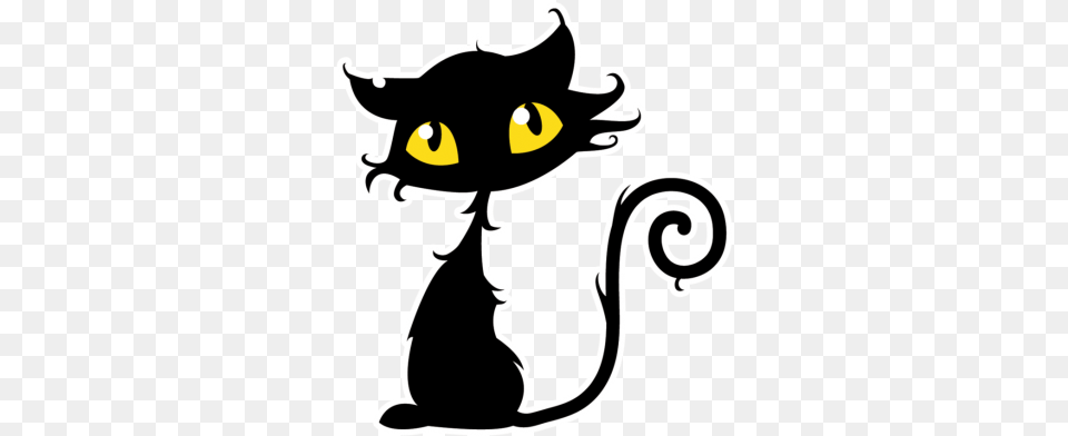 Halloween Cat Halloween Black Cat, Stencil, Animal, Mammal, Pet Free Png