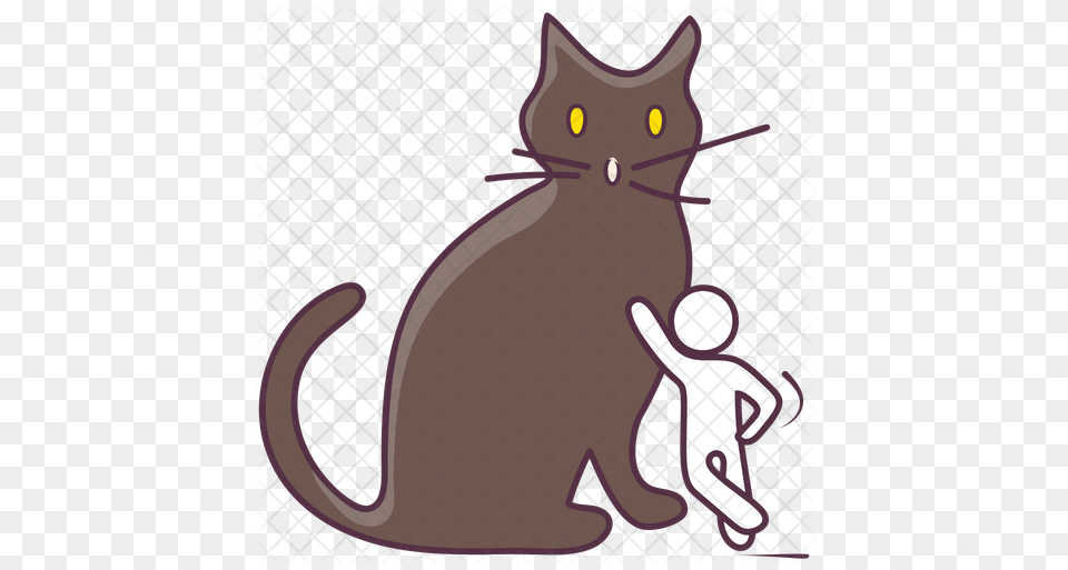 Halloween Cat Icon Of Colored Outline Reserva Ecolgica Costanera Sur, Animal, Mammal, Pet Png