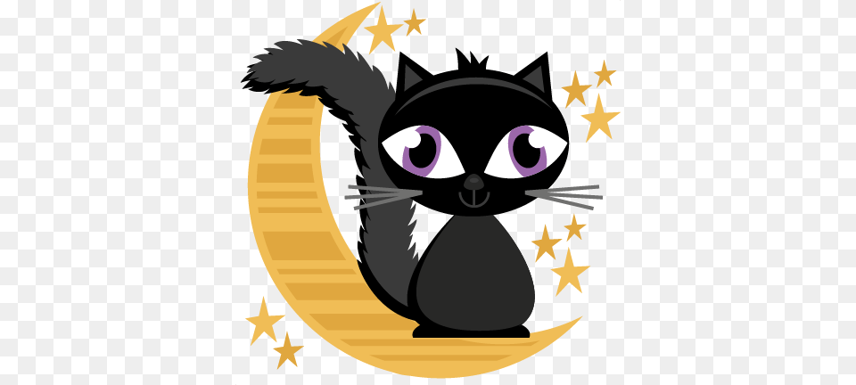 Halloween Cat On Moon Svg Cutting Files Halloween Svg Miss Kate Cuttables Halloween, Animal, Mammal, Pet, Kangaroo Free Png Download