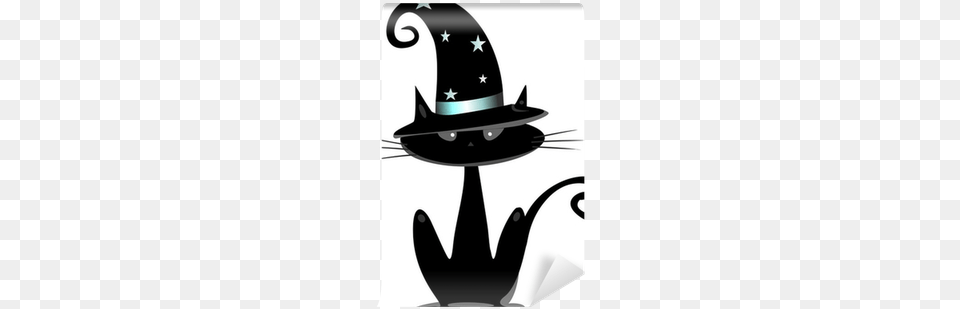 Halloween Cat With Witch Hat, Clothing, Electronics, Hardware, Stencil Free Png Download
