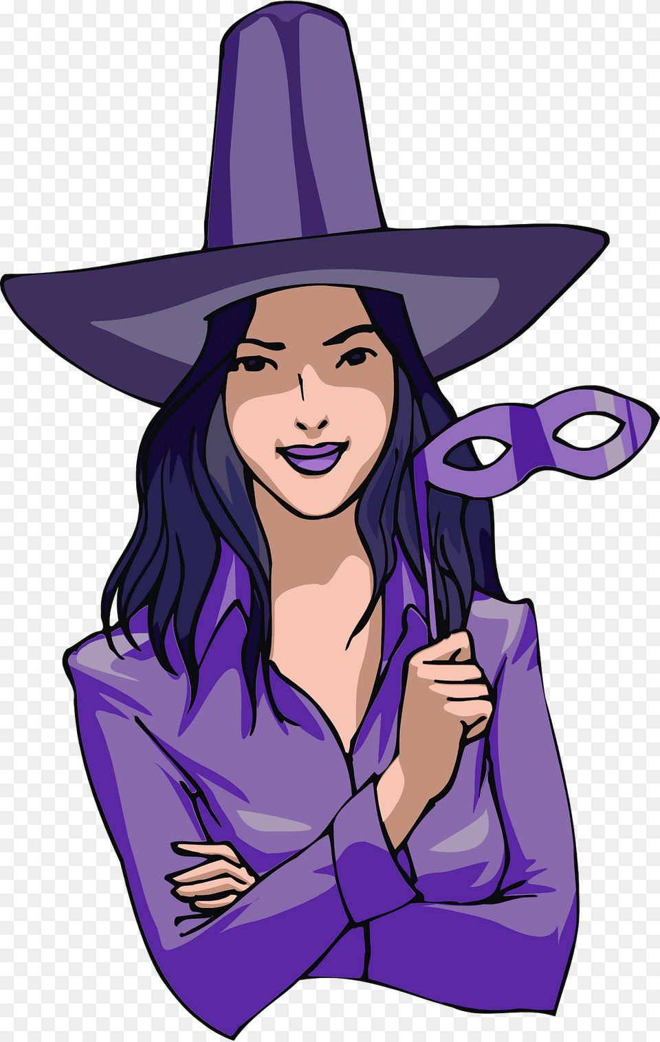 Halloween Clipart, Hat, Purple, Clothing, Person Png Image