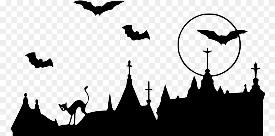 Halloween Clipart Halloween Bat Silhouette Halloween Clipart, Gray Free Transparent Png