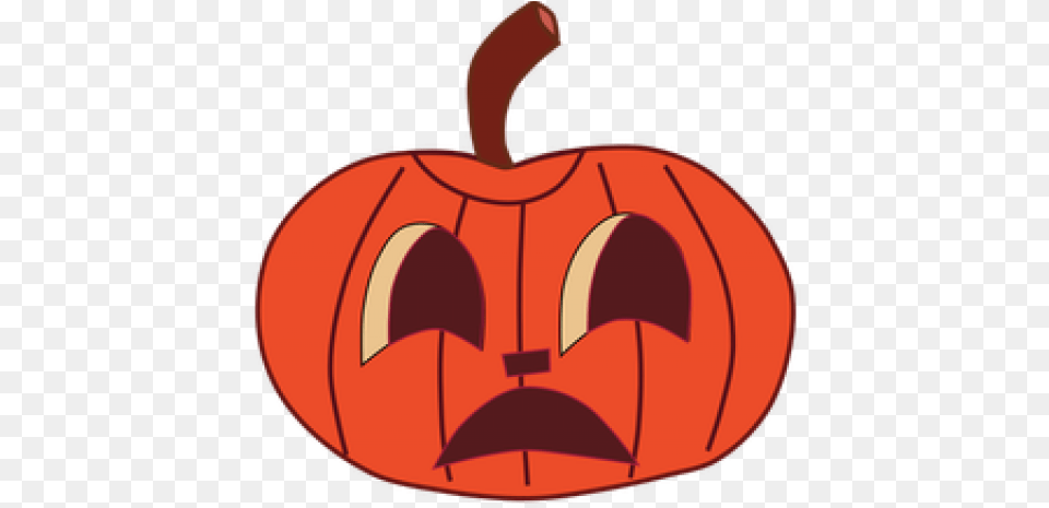 Halloween Clipart Painted Pumpkin Sad Jack O Sad Face Jack O Lantern, Food, Plant, Produce, Vegetable Free Transparent Png