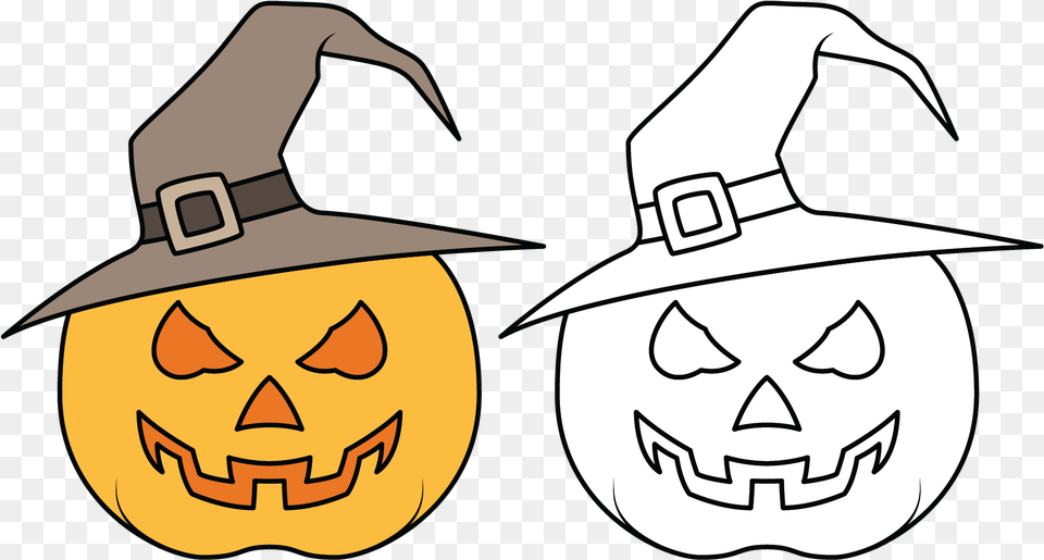 Halloween Coloring Pumpkin Hat Halloween, Festival, Face, Head, Person Free Transparent Png