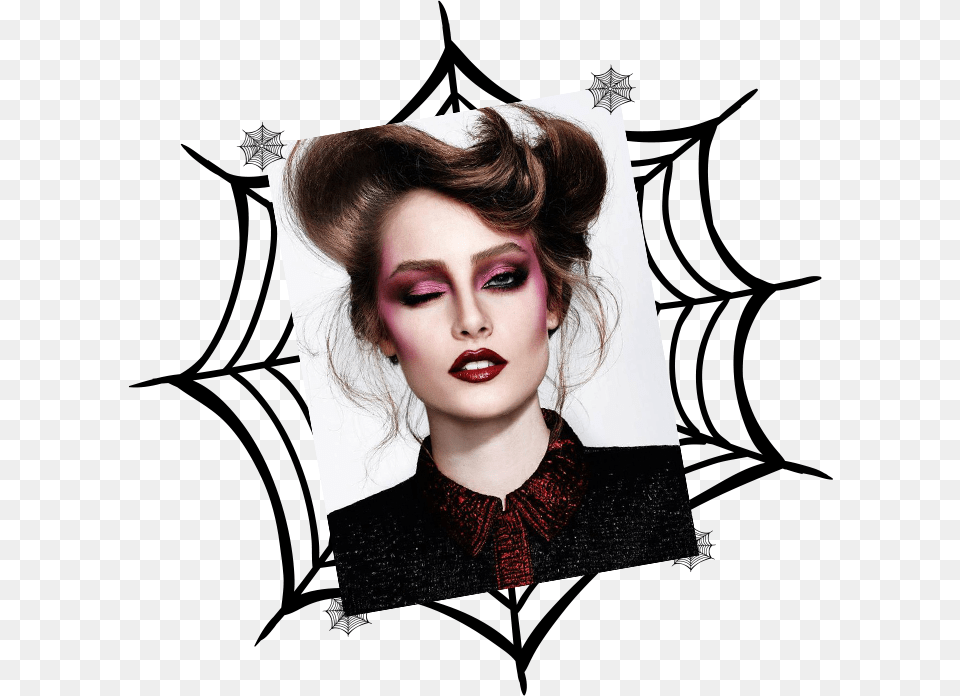 Halloween Colouring Spider Web, Adult, Face, Female, Head Free Transparent Png