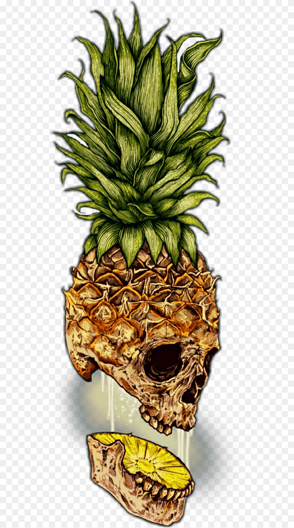Halloween Cool Makeawesome Picsart Skull Dark Pineapple Skull, Food, Fruit, Plant, Produce Free Transparent Png
