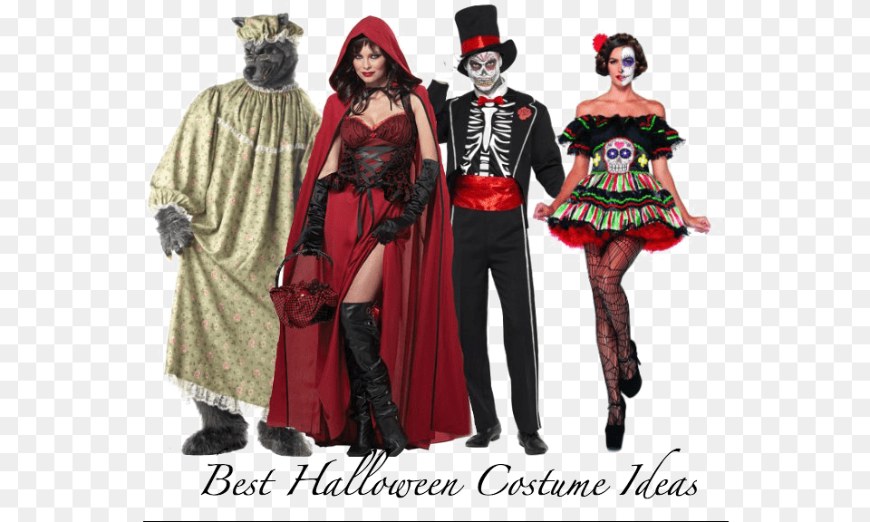 Halloween Costume Transparent Red Riding Hood And Wolf Couple Costume, Adult, Person, Woman, Female Png Image