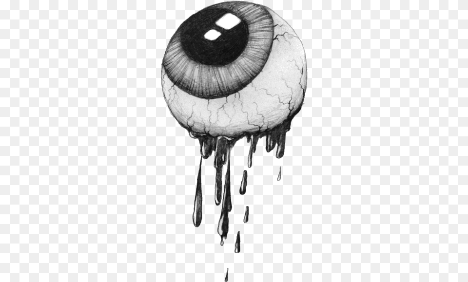 Halloween Creepy Black And White Gif Eyeball Drawings Of A Severed Eyeball, Animal, Sea Life, Invertebrate, Jellyfish Png Image