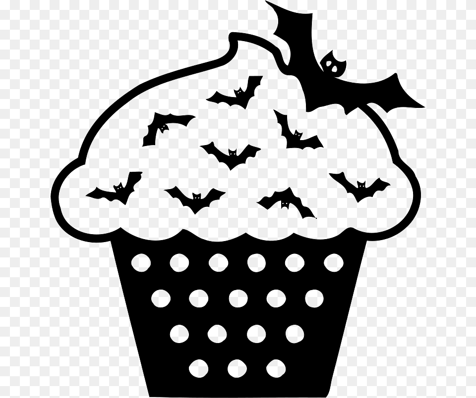 Halloween Cup Cake Bats Decoration, Potted Plant, Plant, Person, Jar Free Transparent Png