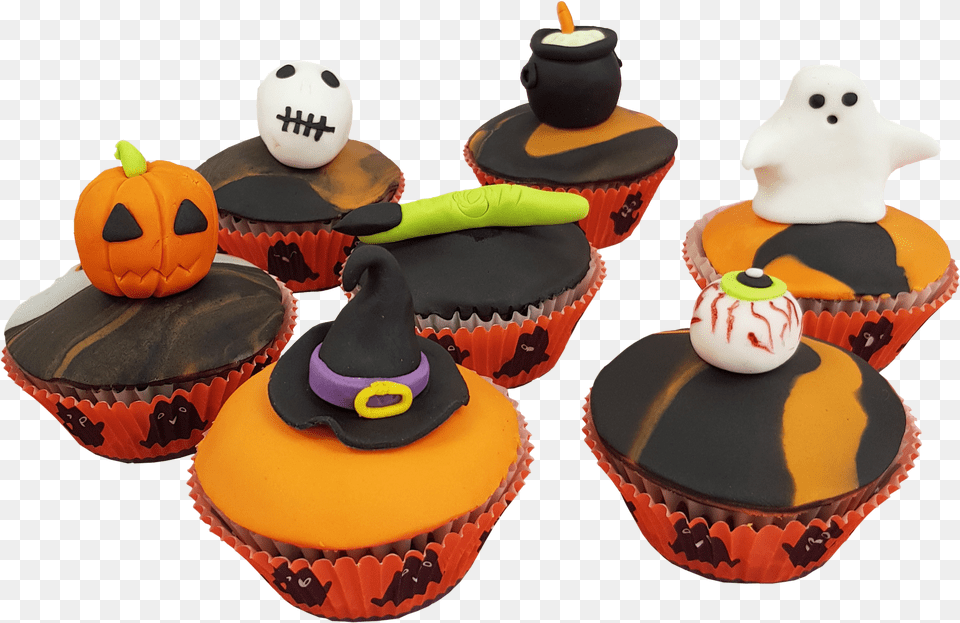 Halloween Cupcakes U2013 Me Shell Cakes Baking Cup, Cake, Cream, Cupcake, Dessert Png Image