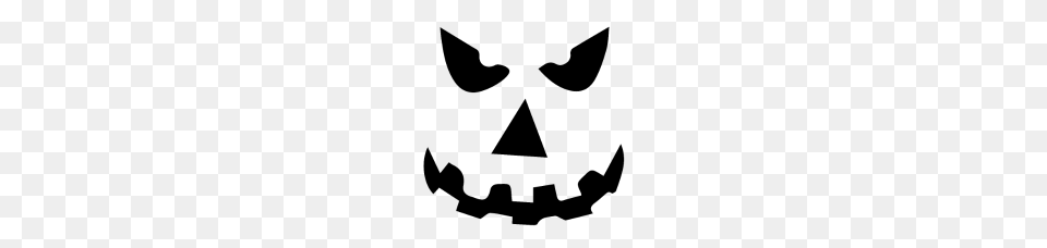 Halloween Evil Pumpkin Face, Gray Png