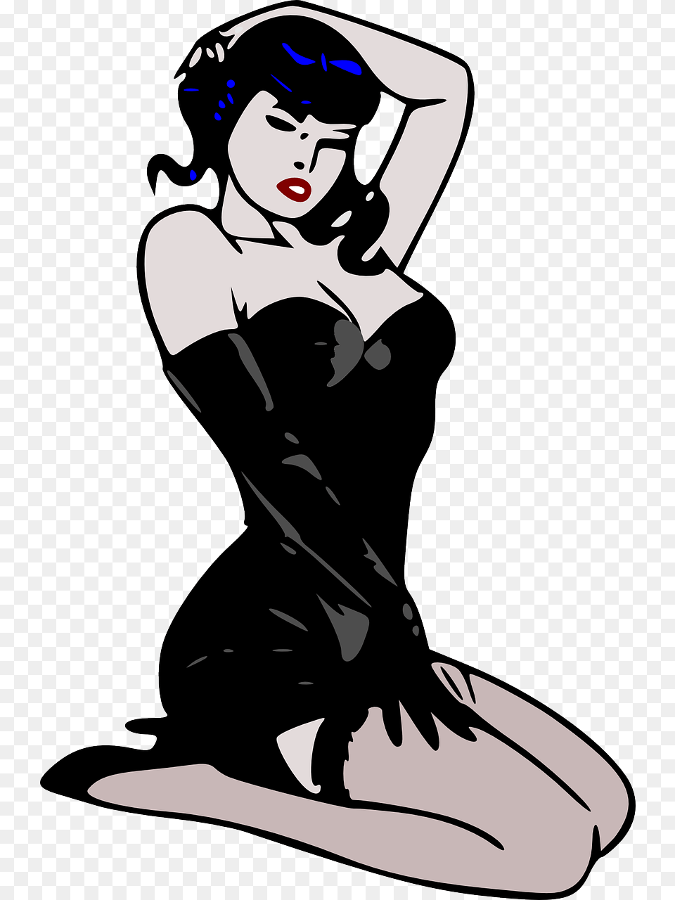 Halloween Feeling Sexy In Black Lingerie With This Irony Of A Blowjob, Adult, Female, Person, Stencil Png Image