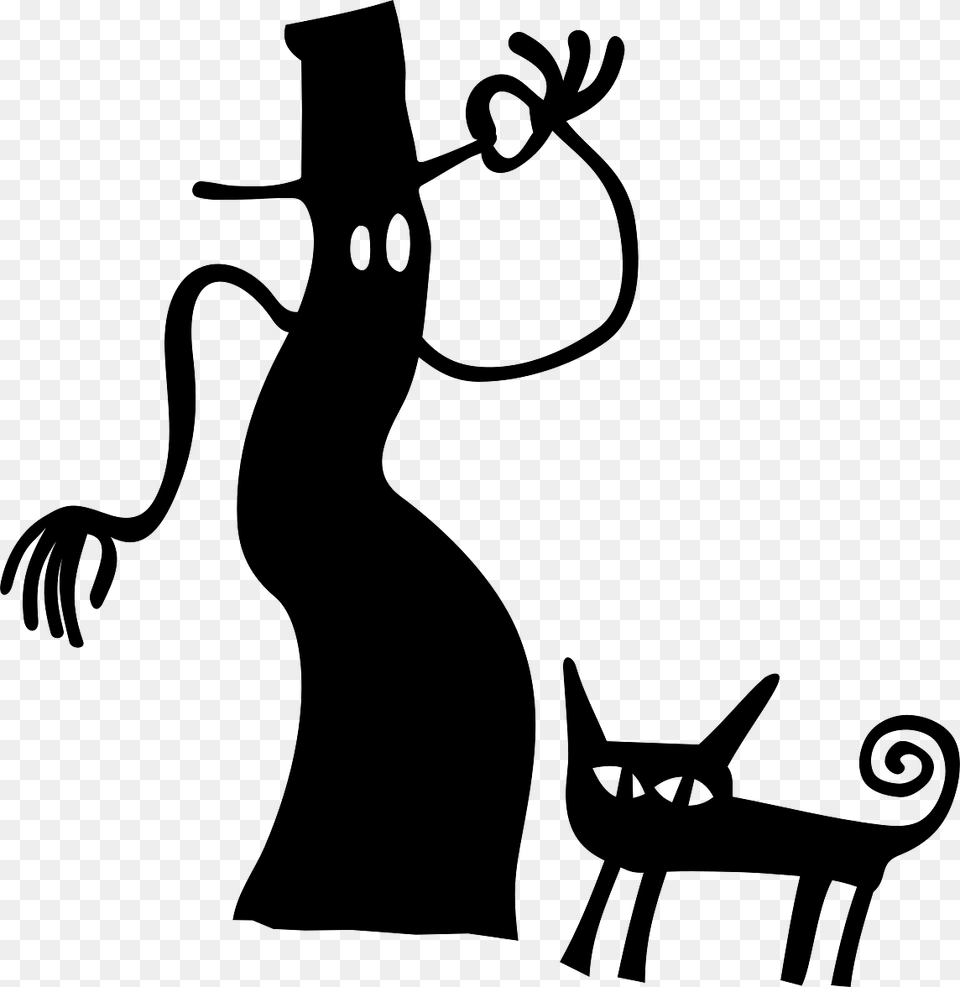 Halloween Figure And Black Cat, Adult, Female, Person, Woman Png