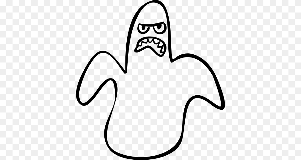 Halloween Ghost Outline Icon, Gray Png Image