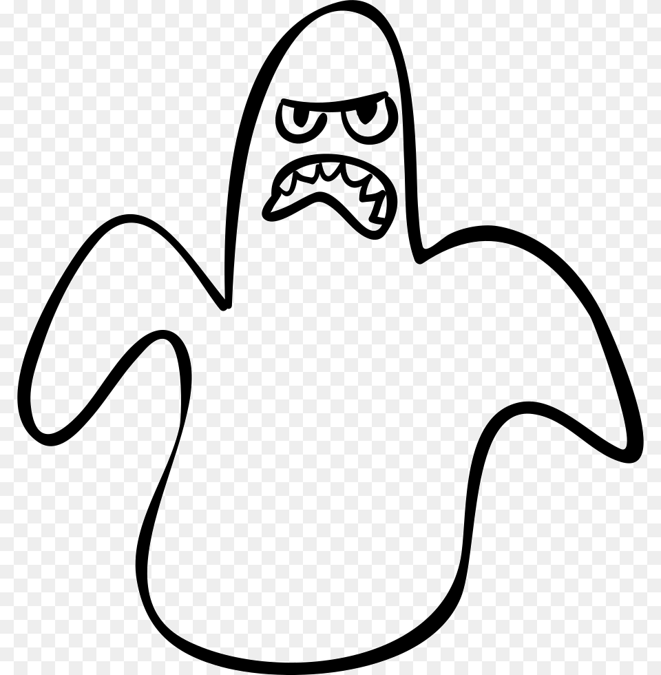 Halloween Ghost Outline Scary Shape Scary Shape, Stencil, Clothing, Hat Png Image