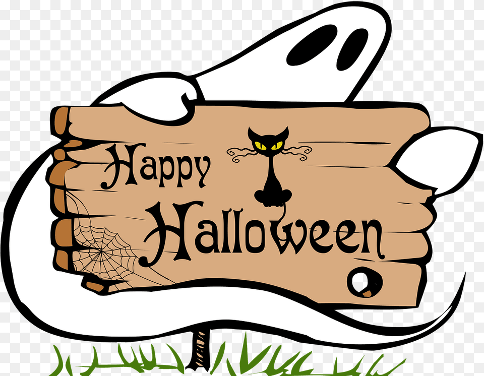 Halloween Ghost The Inscription Text Of Spirit Ghost Clipart, Bag, Device, Grass, Lawn Free Png Download