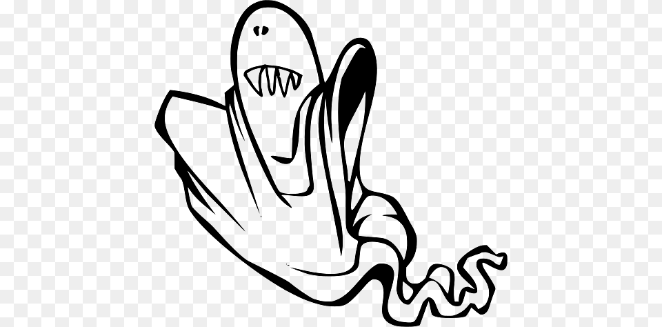 Halloween Ghost With Long Sharp Teeth, Person, Art, Face, Head Free Png