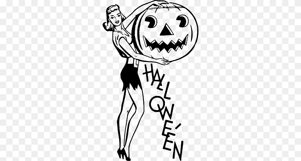 Halloween Girl Holding Carved Pumpkin, Person, Face, Head Free Transparent Png
