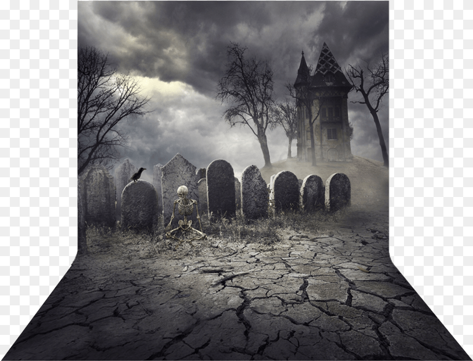 Halloween Graveyard Cemetary Freetoedit Spooky Church And Graveyard, Architecture, Walkway, Building, Path Png