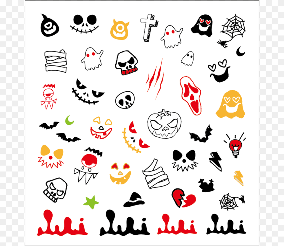 Halloween Halloween Nail Stickers Walgreens Kiss Stickershalloween Dcors Adhsifs Pour Ongles Halloween, Art, Drawing, Animal, Bird Free Png Download