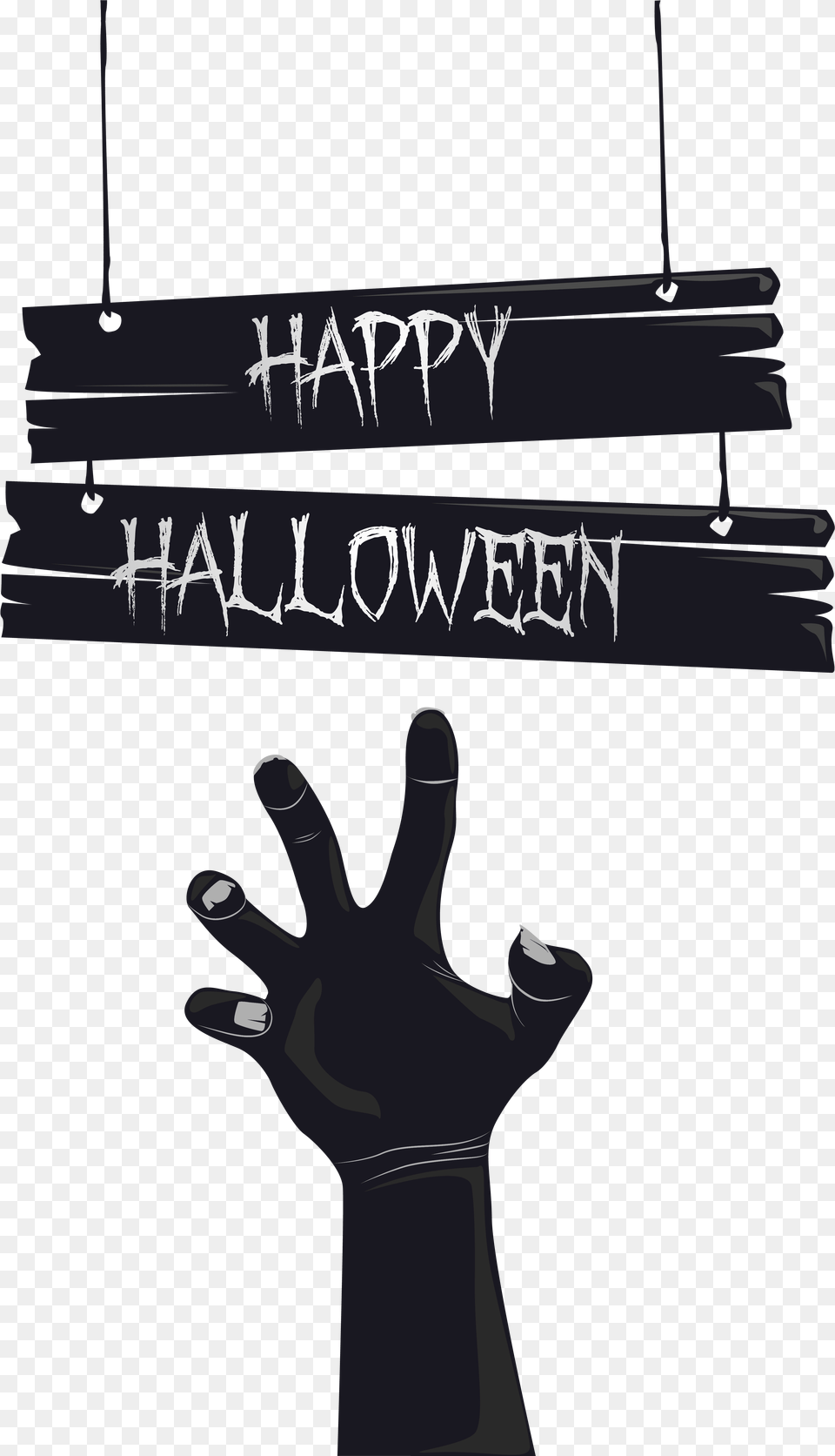 Halloween Hand Clipart Clipart Library Happy Transparent Happy Halloween Text, Body Part, Finger, Person, Book Png Image