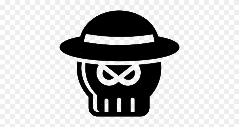 Halloween Hat Mafia Phantom Skull Icon, Clothing, Stencil, Sun Hat, Architecture Png