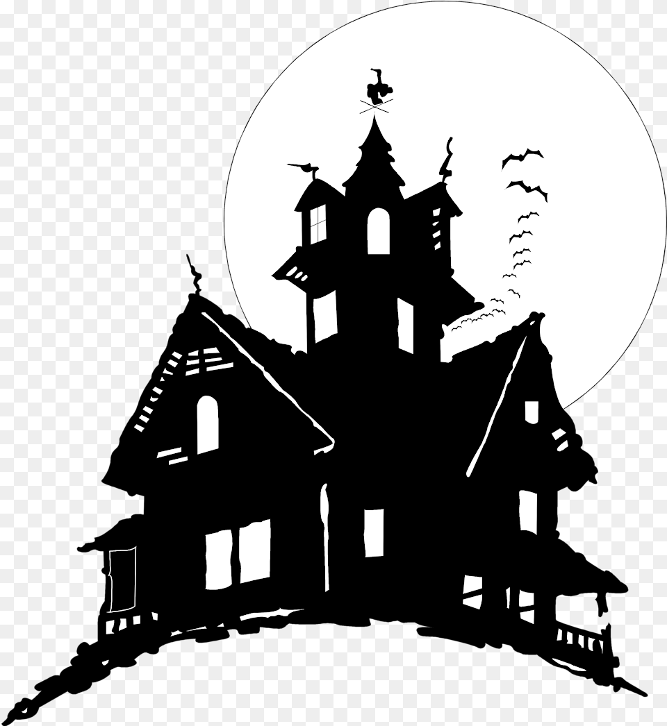 Halloween Haunted House Image Haunted House No Background, Silhouette, Stencil, Architecture, Building Free Transparent Png