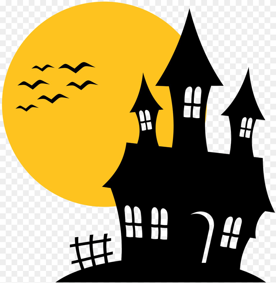 Halloween Haunted House Transparent Halloween Haunted House Clipart, Logo, Person, Face, Head Png