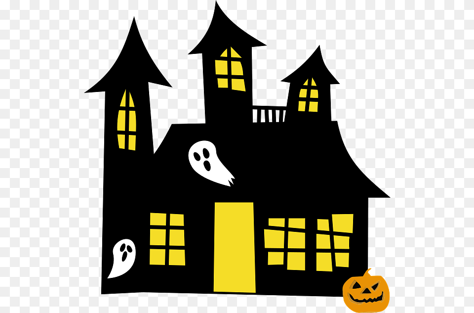 Halloween Haunted House With Lights On Free Transparent Png