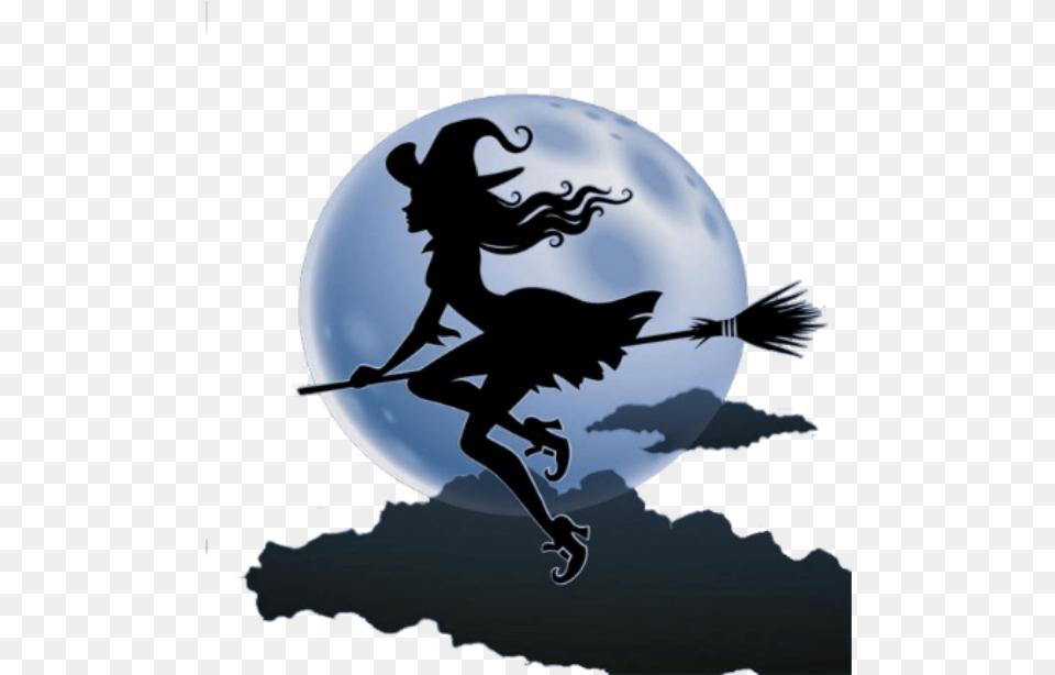 Halloween Holiday Myfavoriteholiday Witch Broom Witch Moon Art, Silhouette, Astronomy, Nature, Night Png
