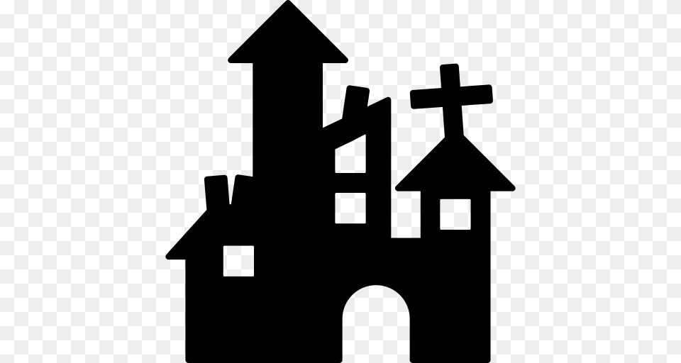 Halloween Horror Castle Icon, Gray Free Png