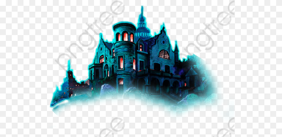 Halloween Horror Haunted House Halloween Clipart Scary Haunted House, Architecture, Building, Castle, Fortress Png Image