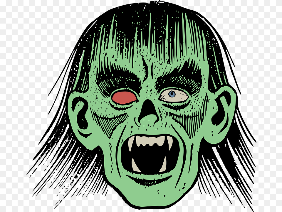 Halloween Horror Monster Retro, Baby, Green, Person, Face Free Transparent Png