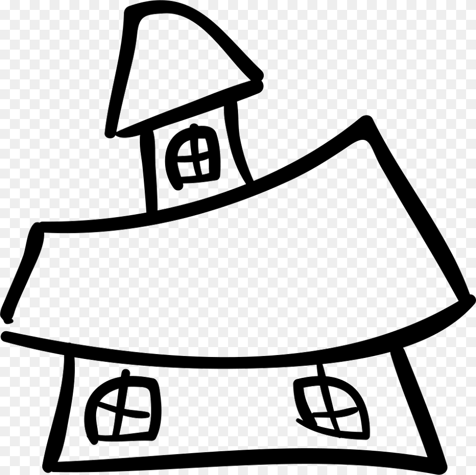 Halloween House Building Outline, Lamp, Bow, Weapon, Stencil Png Image