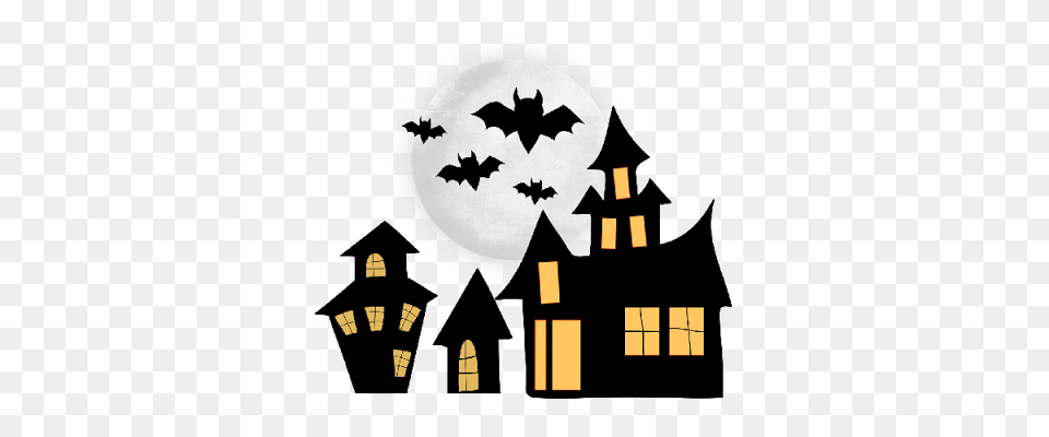 Halloween House Clipart, Logo, Symbol, Plate Png Image