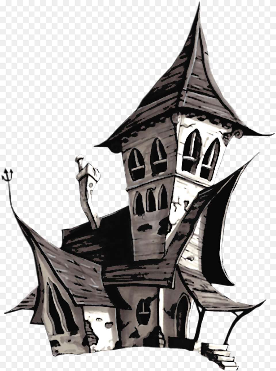 Halloween House Halloween White, Tower, Spire, Architecture, Art Free Png