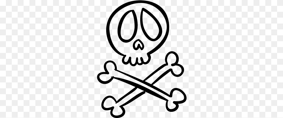 Halloween Human Skull And Bones Cross Outlines Vector Halloween Skull And Crossbones, Gray Png Image