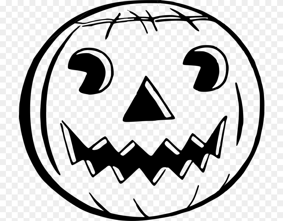 Halloween Jack O Lantern Drawing Pumpkin, Gray Free Transparent Png
