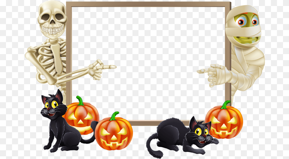 Halloween Landscape Trick Ortreating Clip Art Frame Halloween Frame Transparent, Festival, Baby, Person, Head Png