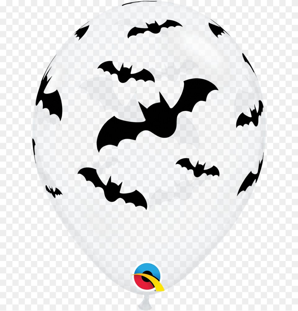 Halloween Latex Balloons Bats Clear Free Delivery Qualatex, Balloon, Logo, Helmet, Face Png