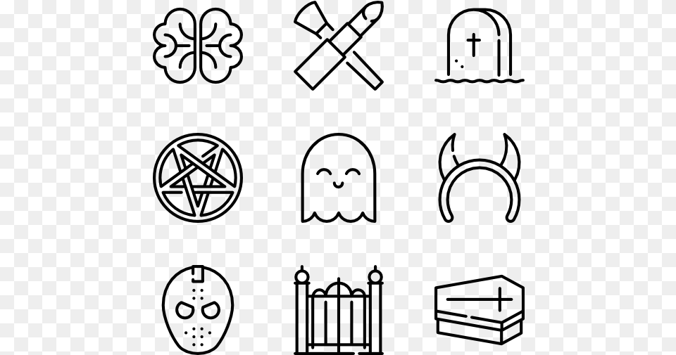 Halloween Line Craft Hip Hop Icons, Gray Free Png