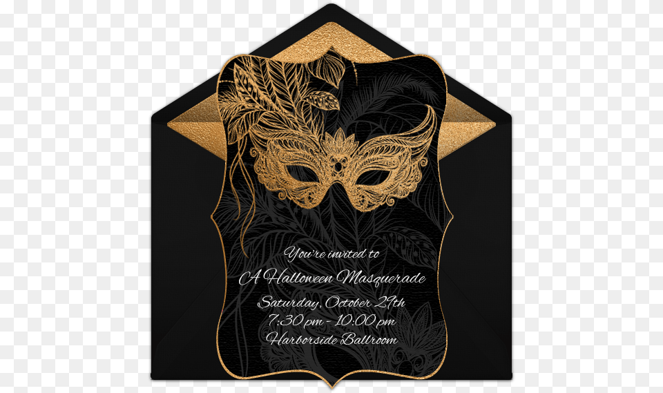 Halloween Masquerade Online Invitation Punchbowlcom Themed Halloween Baby Shower Png