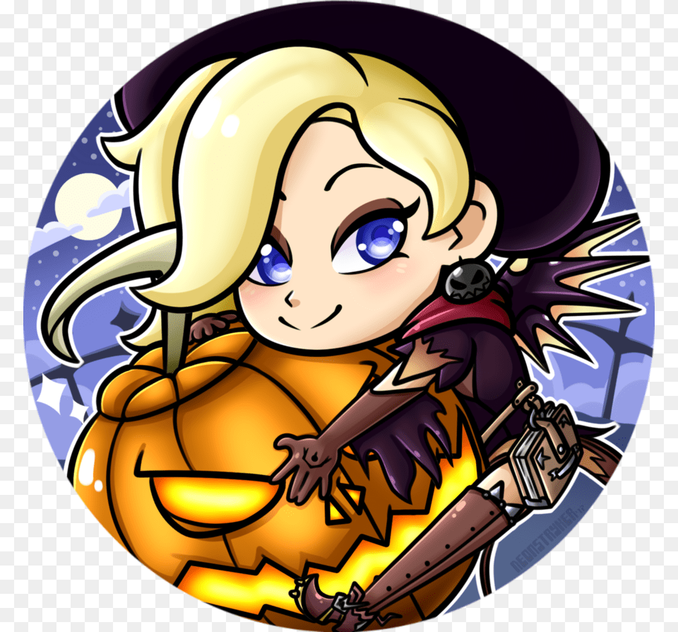 Halloween Mercy Icon By Neonstryker Cool Halloween Discord Icons, Book, Comics, Publication, Baby Free Transparent Png
