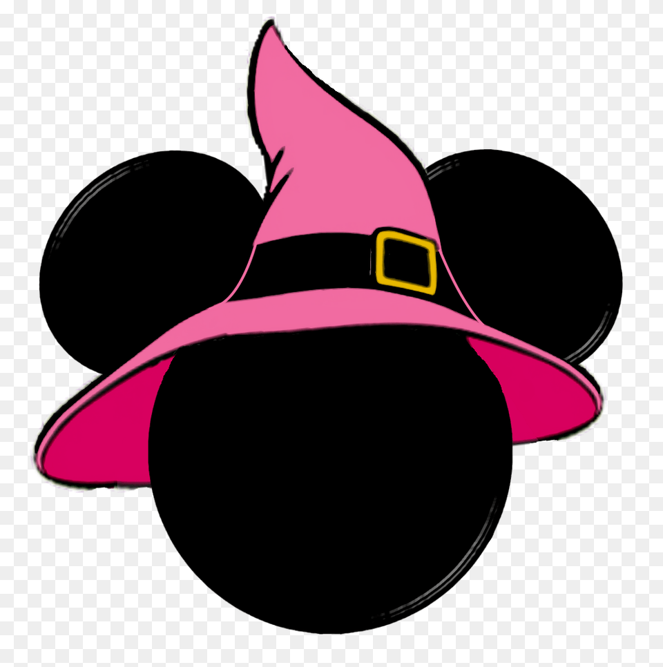 Halloween Minnie Mouse Silhouette With Witch Hat Clip Art Clip, Baseball Cap, Cap, Clothing, Sun Hat Png Image