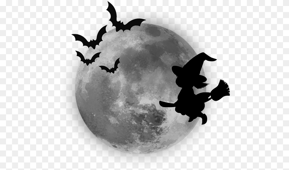 Halloween Moon Darkness Vleermuizen, Nature, Night, Outdoors, Astronomy Free Png