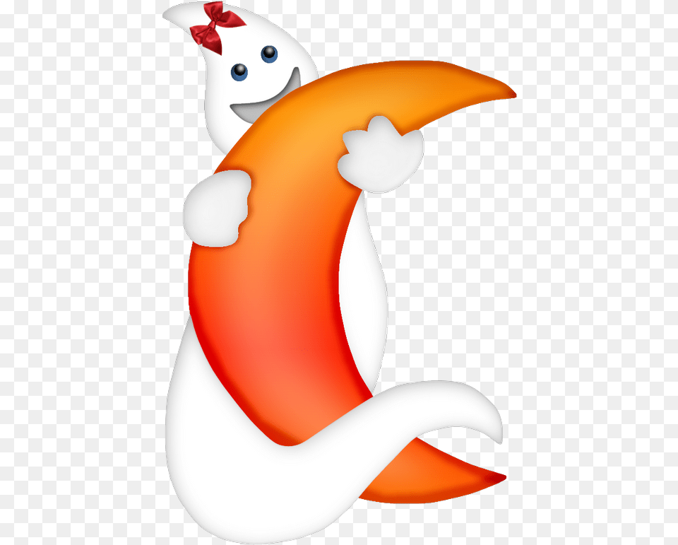 Halloween Moon Ghost Freetoedit Cartoon, Animal, Beak, Bird, Carp Png