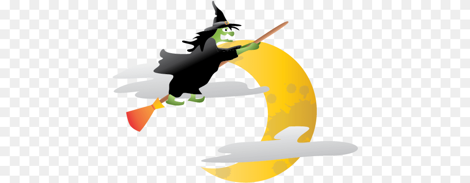 Halloween Moon Scary Witch Icon Moon Cartoon Witch, Animal, Person, People, Invertebrate Png
