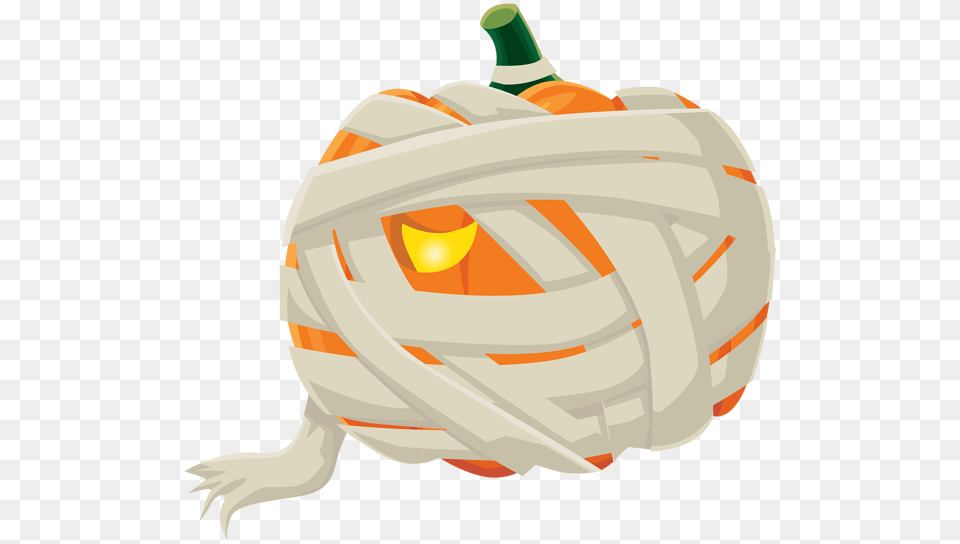 Halloween Mummy Pumpkin Clip Art Image Illustration, Food, Plant, Produce, Vegetable Free Png Download