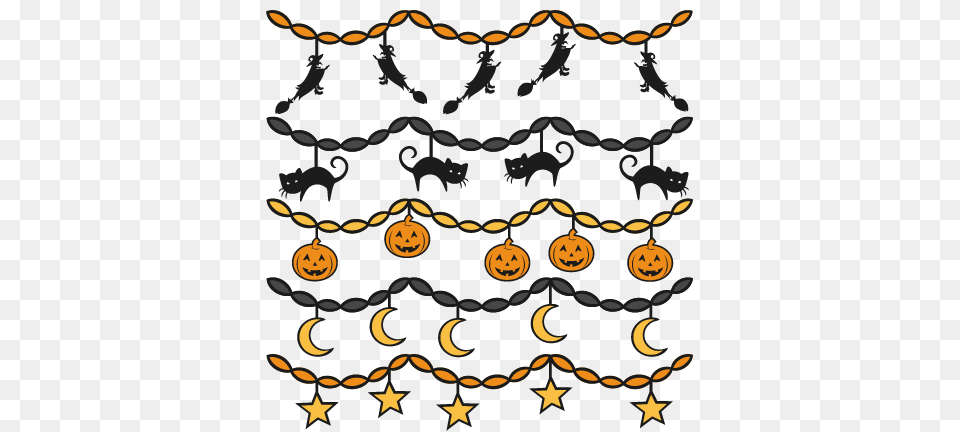 Halloween Party Banners Svg Scrapbook Files Svg Cutting Halloween Border Transparent Background, Pattern, Person, Animal, Canine Png